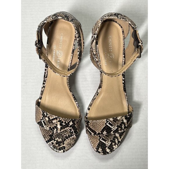 Chinese Laundry Womens Size 10 Snakeskin Print High Heel Sandals - Picture 2 of 14